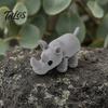 Smooth Edge Rhino Model 3D Printed Knitted Rhinoceros Figurine, Mini Fidget Toy with Collectible Statue Movable Joints, Wild Animal Figure for