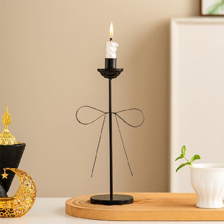 Bowknot Iron Taper Candle Holders Candlestick Holders Decorative Candle Stand for Wedding,Dining Table,Home Decors