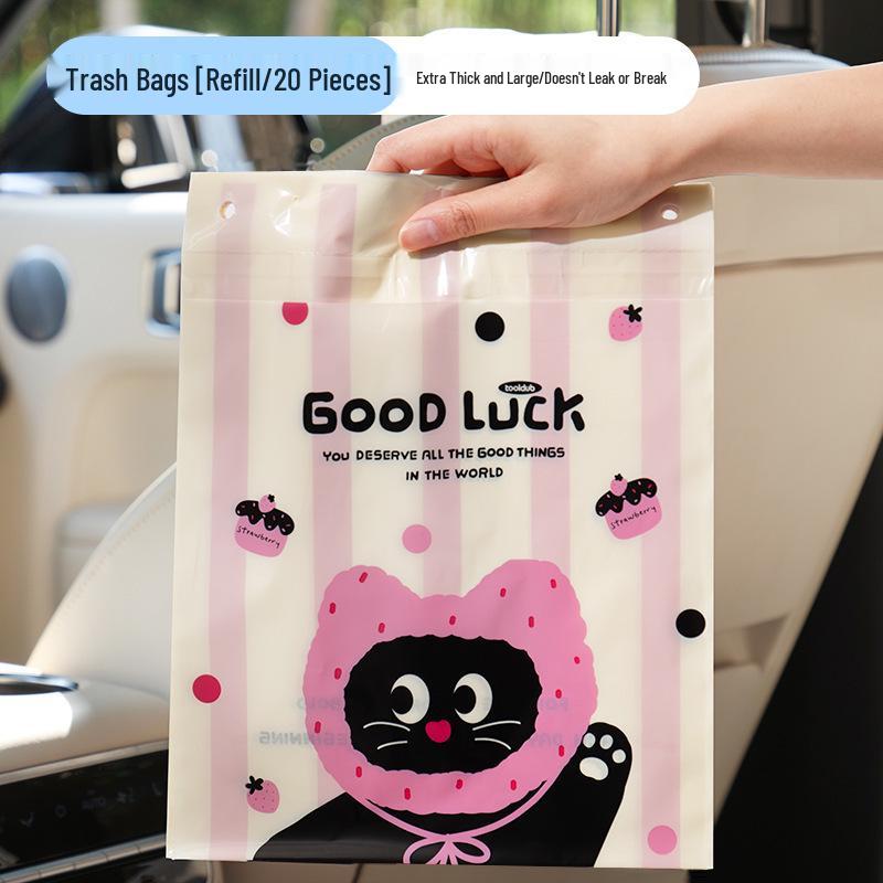 High-End Portable Car Trash Bag - Thickened, Hangable Interior Pocket