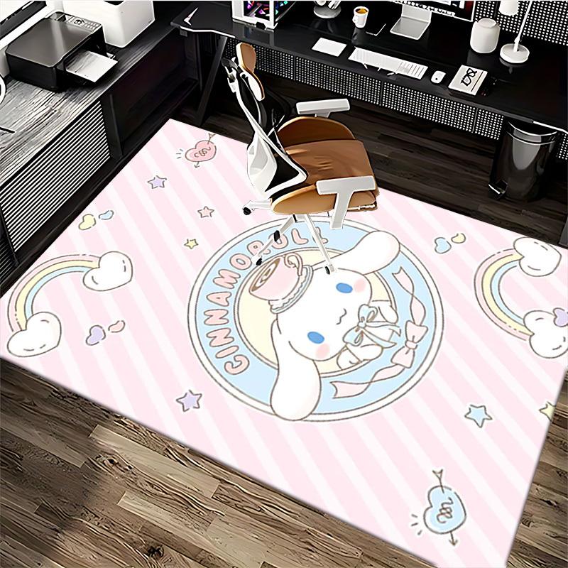 Cinnamoroll Anime Cartoon Design Chair Mat Non-Slip Carpet for Office Home Decoration Living Room Bedroom Game Room Dormitory Gift All Seasons.E047