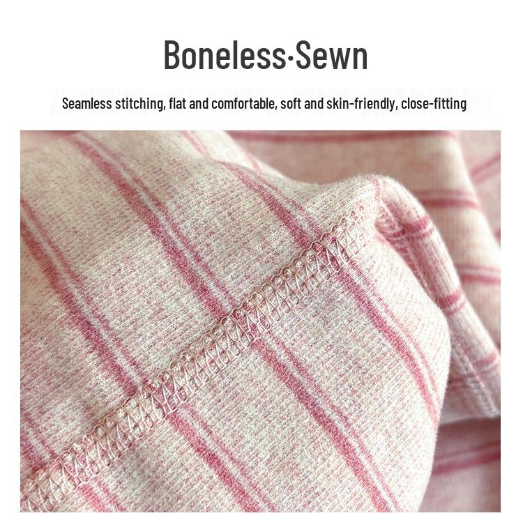 Children's Velvet Cotton Underwear Set: Thickened Autumn Striped Home Wear for Boys and Girls