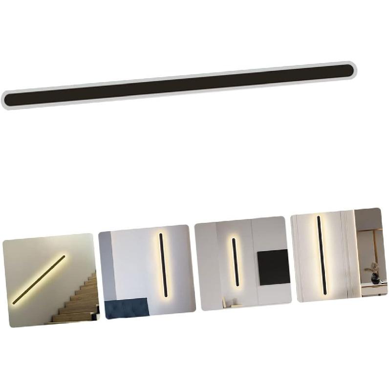 Gadpiparty Long Bedside Wall Light Indoor Wall Lamp Simple Style Led 40cm Length Black Frame Warm Light Great for Room