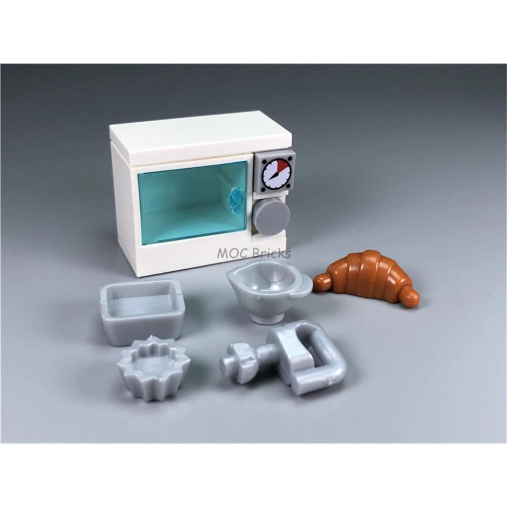 

Набор Распродажа MOC Кирпичи Кухня Инструмент для еды Духовка Микроволновая печь Дом Город Друзья Аксессуары Обучающие Строительные блоки Игрушки Детский подарок