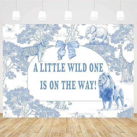 Baby Blue Elephant Birthday Party Photography Background Baby Bath Boy Banner