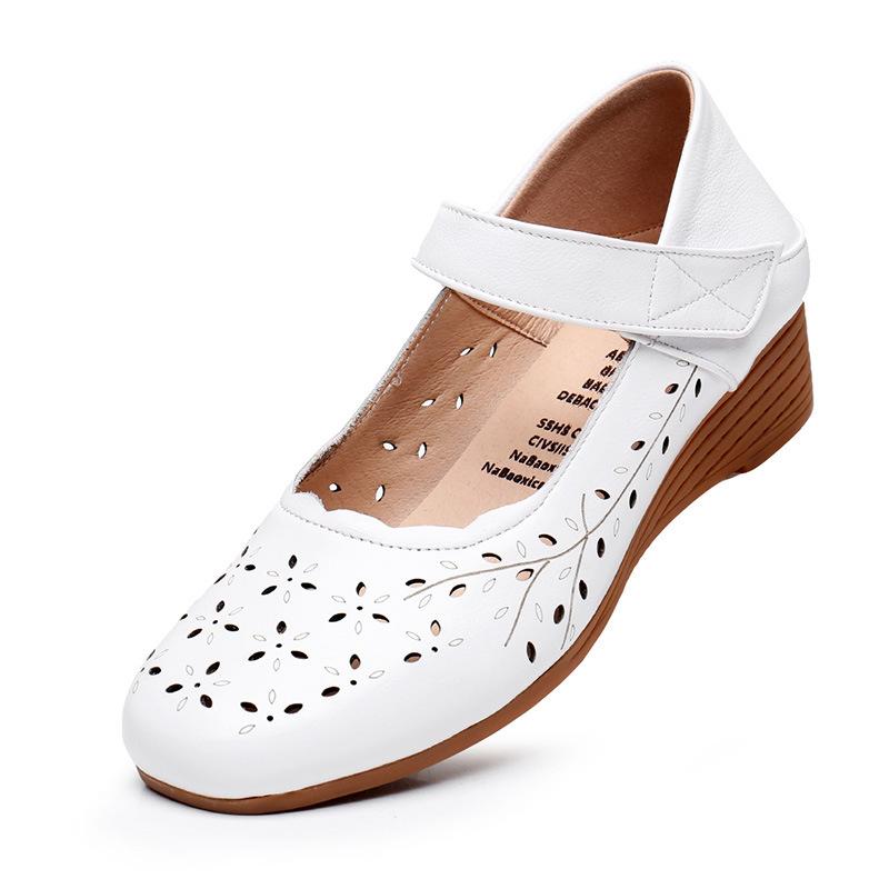 

Модные туфли на танкетке GKTINOO 2025, сандалии из натуральной кожи, летние полые женские сандалии, удобные мягкие повседневные сандалии большого размера 11