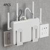 4-teiliges Bohrerfreies Router-Montageregal-Wandmontage-Set-Top-Box-Halter für das Wohnzimmer, Praktischer Organizer mit zusätzlichen Haken