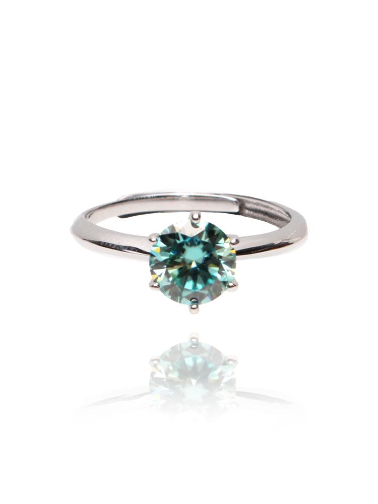 Bien Vetu Blue Moissanite Ring 1 Carat Simple 179