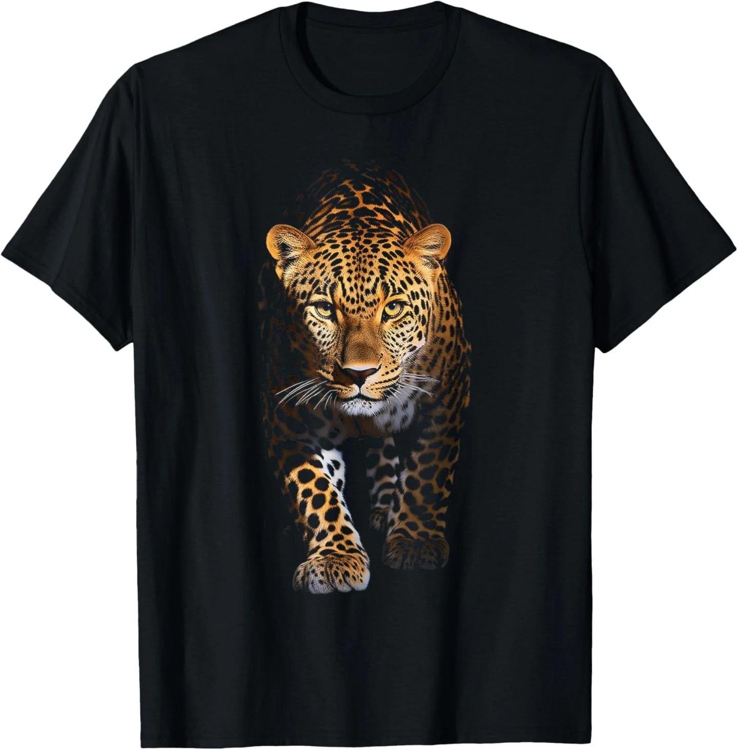 

Leopard Portrait Animal Illustration Art Leopard T-Shirt 3XL