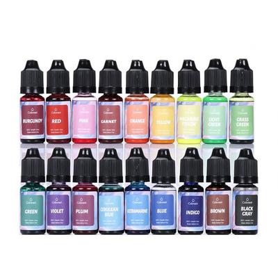 18 kolorów 10 ml pigmentów żywicznych Diy Uv Żywica epoksydowa Forma Świeca Mydło Barwnik Barwnik