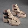 Fashion GKTINOO 2025 New Summer Black Women Genuine Leather Sandals Cool Boots Platform Shoes Wedges Sandals Women Shoes Outdoor Sandals