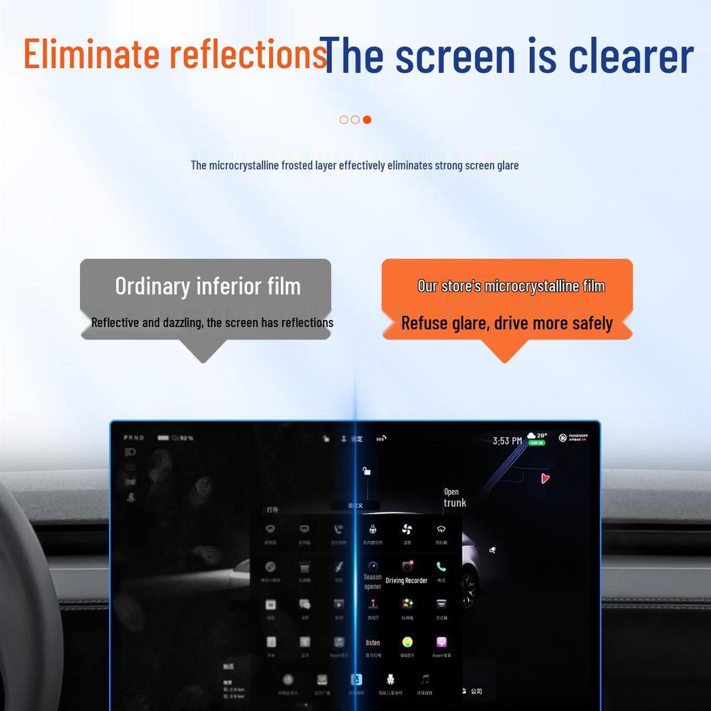 25 Tesla Model Y Tempered Screen Protector for Center Console Navigation Display