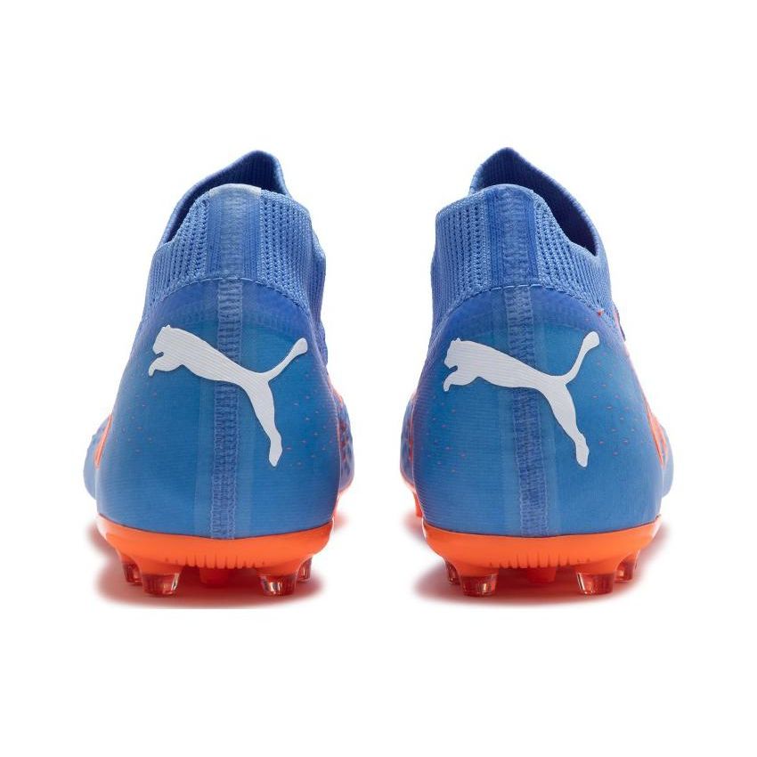 Puma Future Match Round Toe MG (Rubber Short Studs) Artificial Turf Soccer Shoes Men Soccer Shoes Blue Orange 107183-01