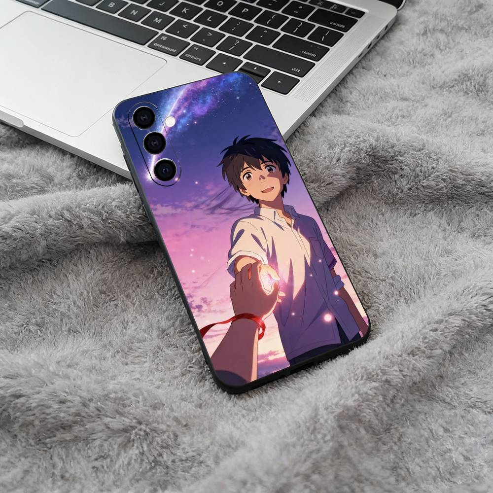 

Y-N-Your- Name Black Soft Silicone Phone Case for Samsung Galaxy A73, A71, A72, A70, A53, A52, A51 Samsung a10