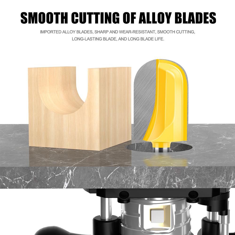 8 Handle Lengthened Deep Round Bottom Cutter Woodworking Milling Cutter Slotting Cutter Trimming Machine Cutter Head Engraving Machine Bakelite