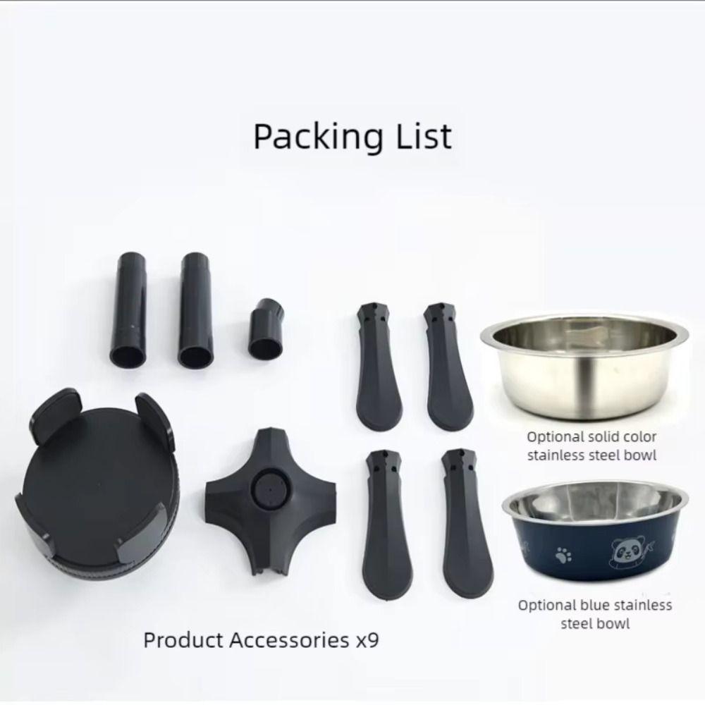 Removable Dog Food Bowl Stand Adjustable Height Angle Pet Bowl Lifting Rack Water