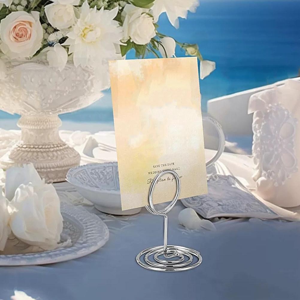 10Pcs Sturdy Metal Table Number Holder Versatile Photo Menu Card Clip Stand for Cafes Restaurants Weddings Offices Event Decor