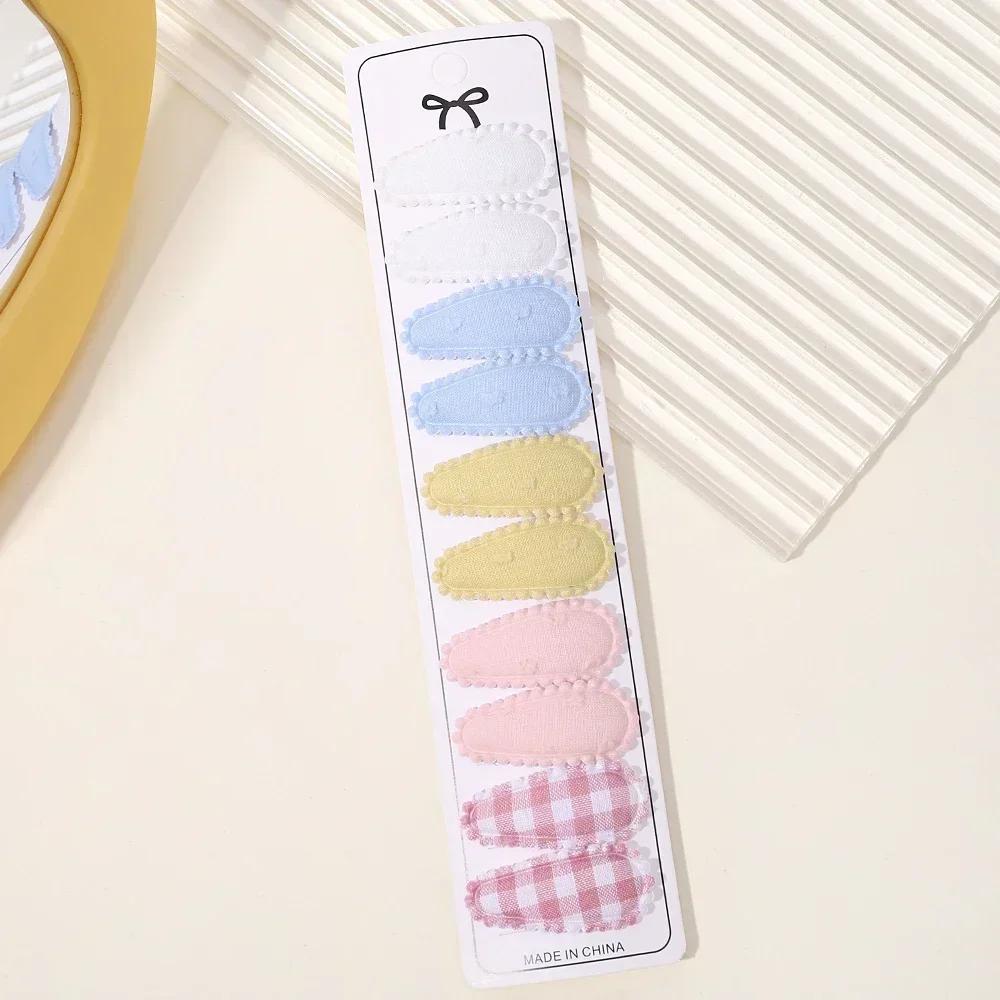 10/20 Pezzi Cotone Stampa Fermaglio per Capelli Forcina per Ragazza Tessuto Plaid Mini Mollette BB Copricapo Accessori per Capelli da Bambina Regalo di Capodanno