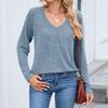 Women Tops Long Sleeve R-Neck Shirts Fall Fashion  Casual Business Tunic Blouses