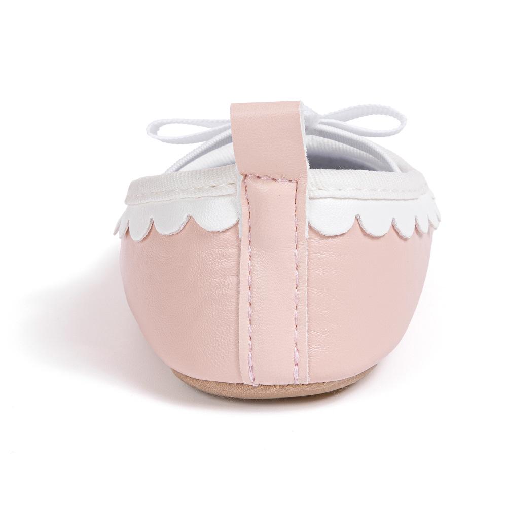 Baby Girl Princess Bow Lace Non-Slip Soft Leather Walking Shoes (0-1 Year)