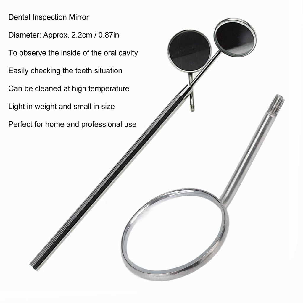 10pcs Type 4 Teeth Inspection Mirror Stainless Steel Mouth Mirror for Oral Care Supplies