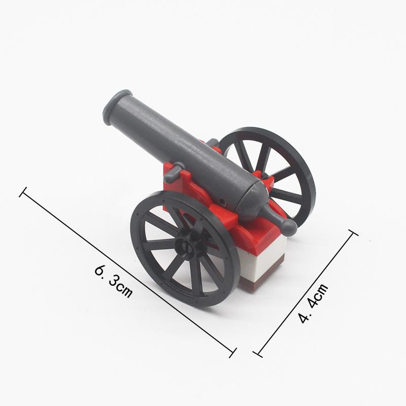 Medieval Military Cannon Small Particle Soldier Figurine Building Block Pirate Ship Artillery Scene Ornament Toy