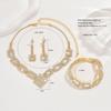 Jewelry Set High-end Full Diamond Three-piece Necklace Earrings Bracelet Dinner Dress Jewelry Accessories.