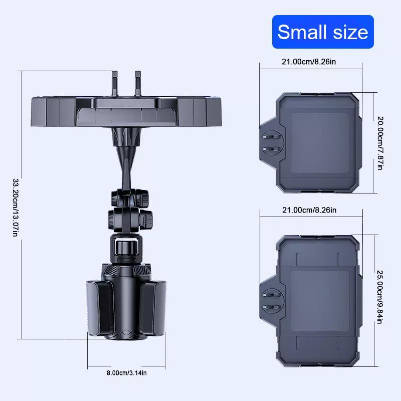 

Поднос для автомобильного подстаканника SEAMETAL, регулируемое крепление для телефона, вращающийся на 360 ° стол для еды, выдвижная пластина для автомобиля Small