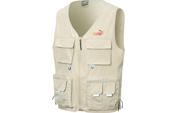 PUMA Vests Unisex Ecru Collarless Moderate Workwear 537224-64 XS