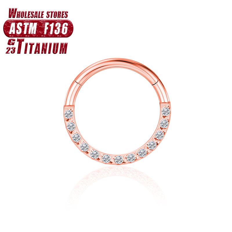 F136 Titan Piercing ZC Nasenringe Damen Scharnier Segment Septum Clicker Daith Ohrringe Creolen Knorpel Tragus Piercing Schmuck