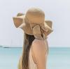 1 Stück Damen Strandhut mit Schleife am Meer, Oversize Strohhut, Damen Sommer Sonnenschutz, Hut mit großem Rand, Geeignet für Sonnenschutz