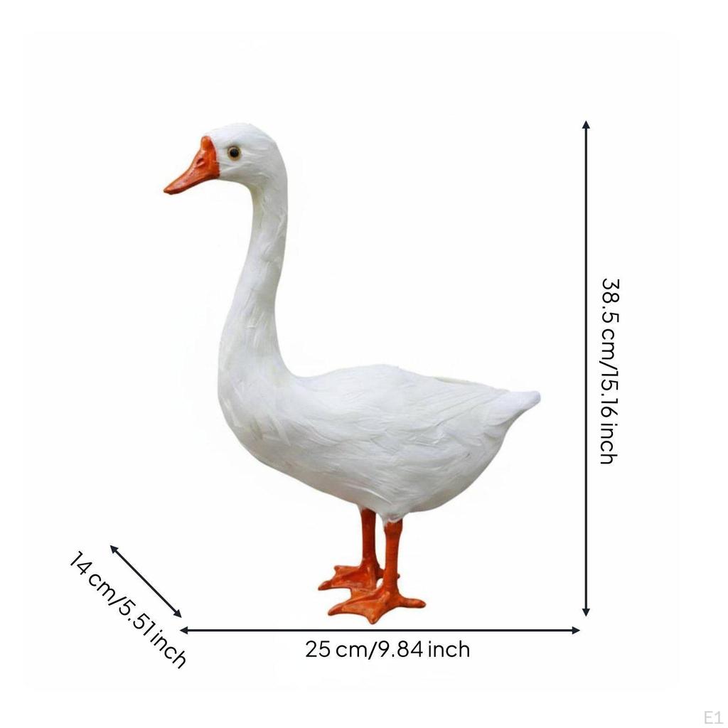 Realistic Goose Figurine Real Feathered Model House Decoration for Photographers, Photography,