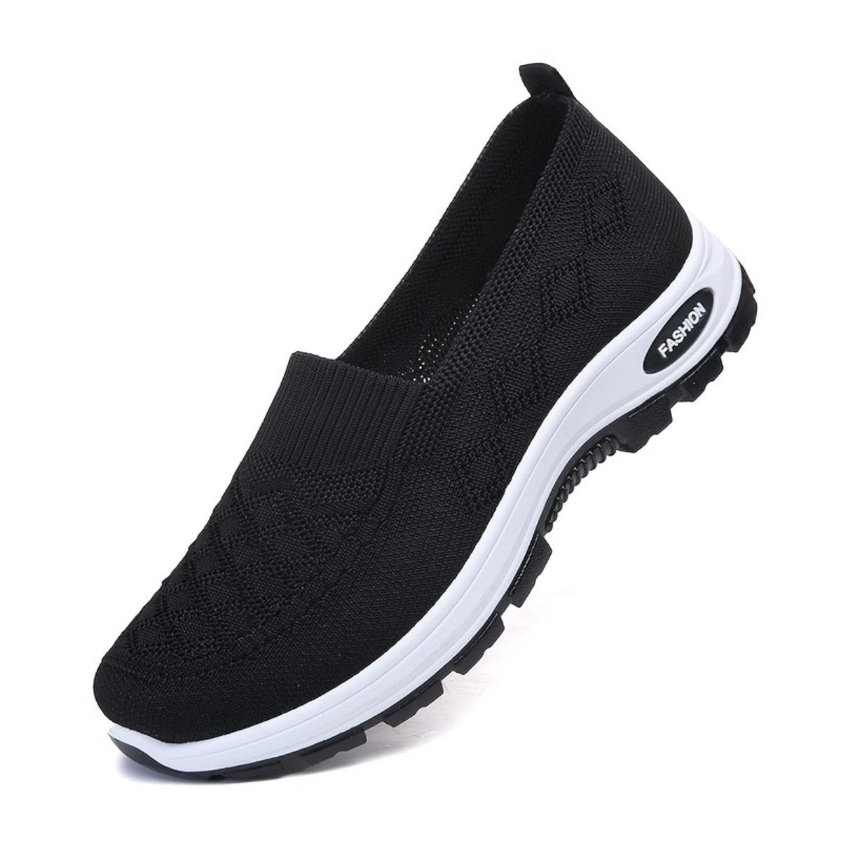 

Женские легкие и дышащие трикотажные одинарные спортивные туфли - удобные повседневные туфли с низким вырезом, круглым носком и тканевой подкладкой, женская спортивная обувь 36 чёрный