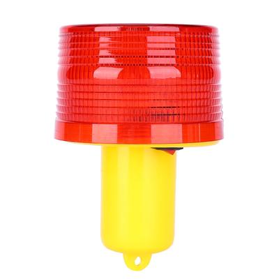 1 lampe solaire LED d'avertissement d'urgence, lampe d'alarme, feu rouge de circulation, feu de route, feu de bateau