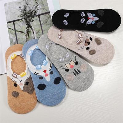 5 paires nouvelles femmes confortable dessin animé animal mignon chien coton chaussette courte cheville drôle chaussettes ensemble Socken