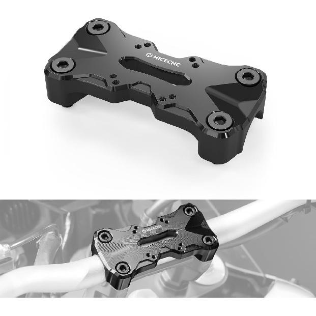 NICECNC Black Handlebar Top Clamp with AMPS Pattern Compatible with Yamaha Tenere 700 /XTZ700 2019-2024, Tenere 700 Rally Edition 2020-2024, Tenere чёрный