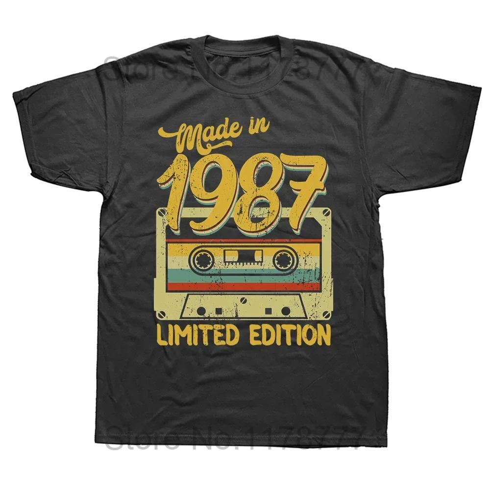Lustige Legende Geboren 1987 37. Geburtstagsgeschenke 37 Jahre alt T-Shirt Tops Rundhals Kurzarm Mode T-Shirt Lässig Basic T-Shirts