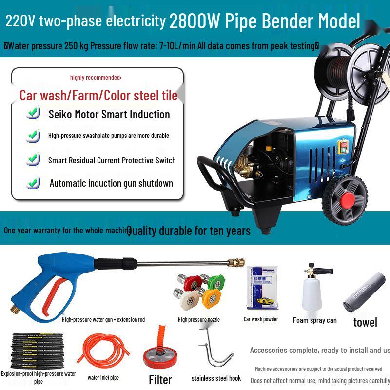Black Cat 220V Commercial Car Washer: High-Pressure Cleaning Machine for Homes, Industrial, and Livestock Use