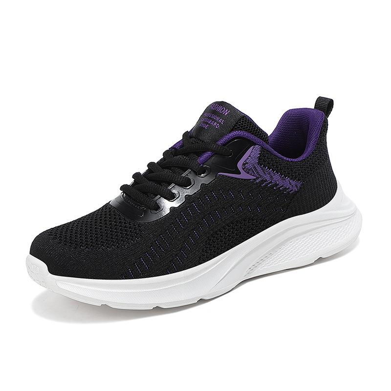 New fly-woven four-season sports shoes casual shoes women's comfortable and fashionable single shoes running shoes