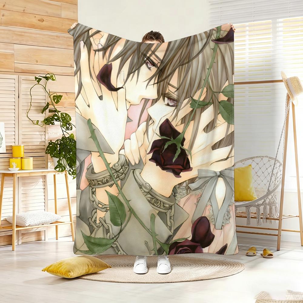 Animation V-VampireS KnightS Throw Soft Warm Throw Blanket for Bedroom Living Room Bed Travel Camping Picnic Gift