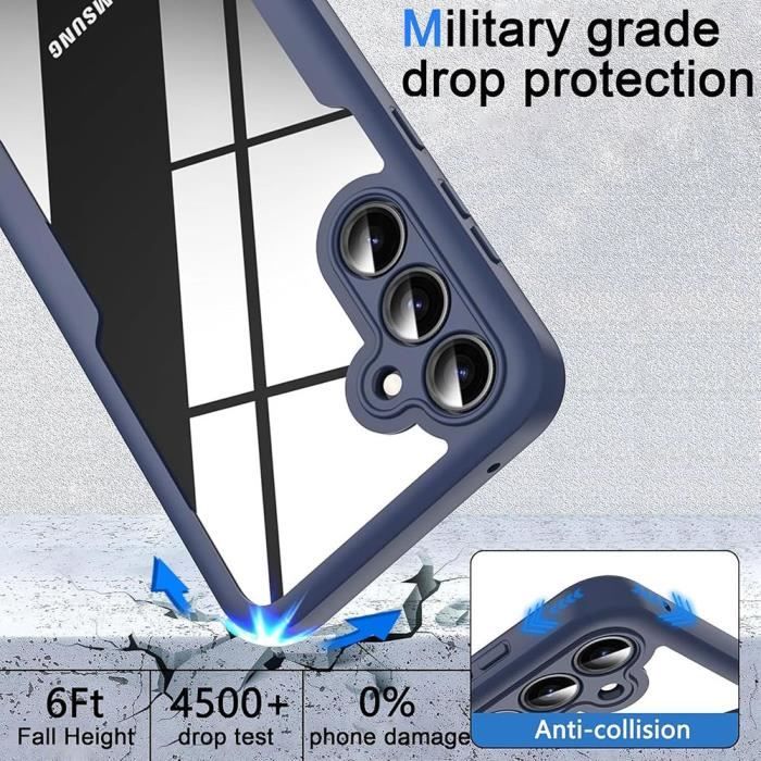 Skal för Samsung Galaxy S25 Plus (Galaxy S25+), Fullständigt skydd fram och bak dubbelsidigt - Marinblå