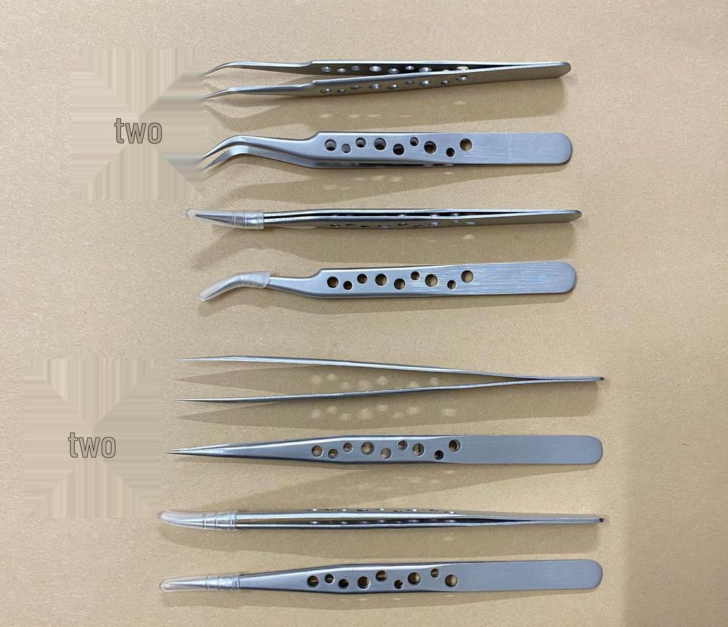 Curved & Straight Stainless Steel Tweezers Set for Gardening, Succulents & Hair Removal