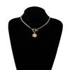 Elegant Dark Concept Floral and Crystal Necklace with Stone Decors Premium Alloy Clavicle Chain for Versatile Fashion