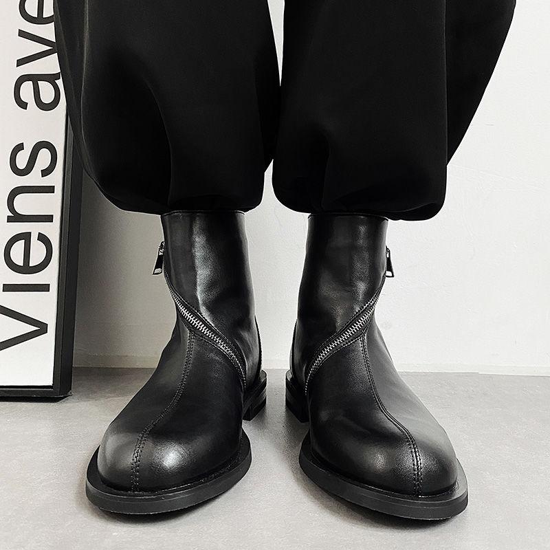 New High Top Boots Fashion Casual Versatile High Top Men Shoes Motorcycle Boots Comfortable Breathable Winter Non-slip Shoes