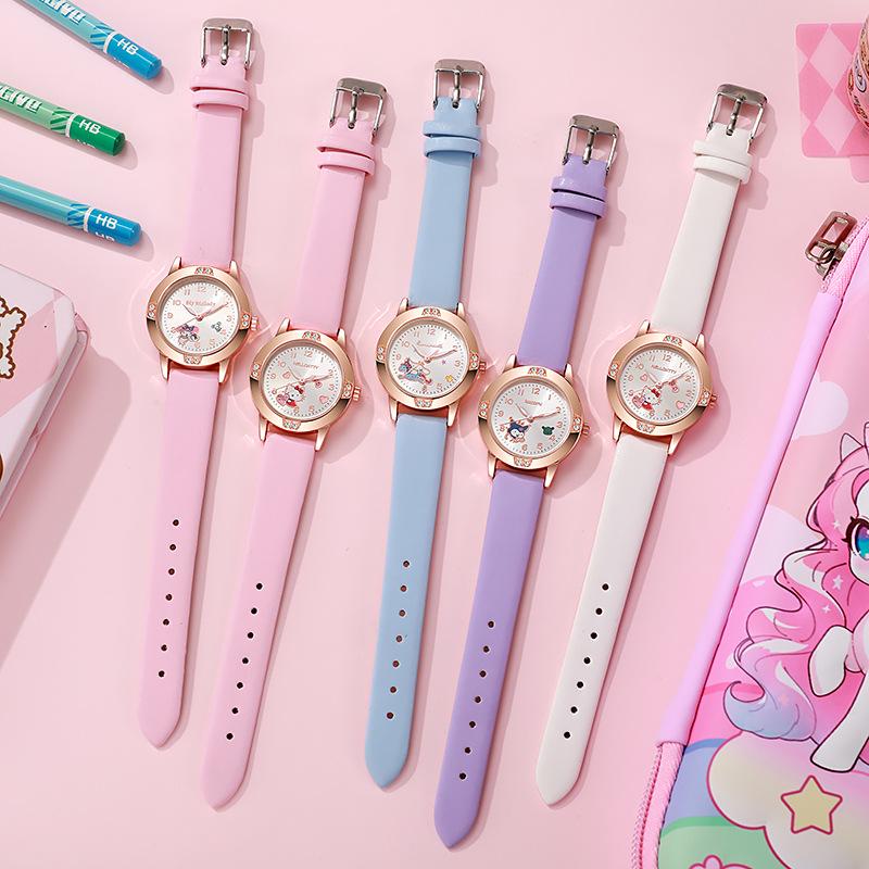 Sanrio Cartoon Women's Leather Strap Watch - Light Luxury & Trendy Design