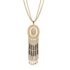 Atoztide Bohemian Pendant Necklace for Women Stainless Steel Trendy Imitation Pearl Tassel Sweater Chain Christmas Jewelry Gift