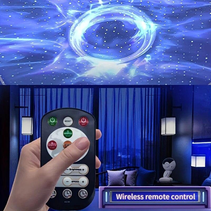 Galaxy Projector Starry Night Light Space Black Hole Robot Starry Night Projector with Remote Control For Game Room