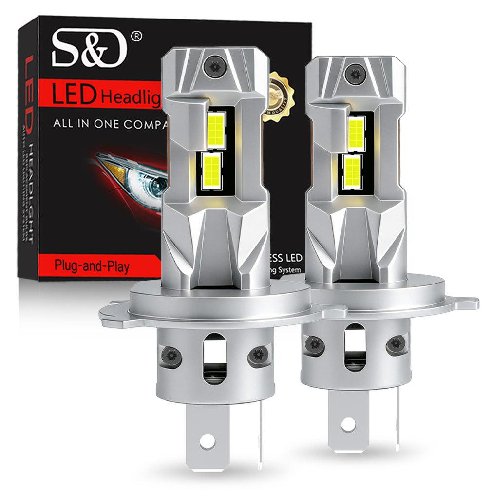 2Pcs 40000LM H4 H7 LED Headlight Bulbs Wireless Turbo H11 LED H8 9005 HB3 9006 HB4 100W Car Fog Light Hi Lo Beam Headlamp Auto Plug&Play Lamp 6000K