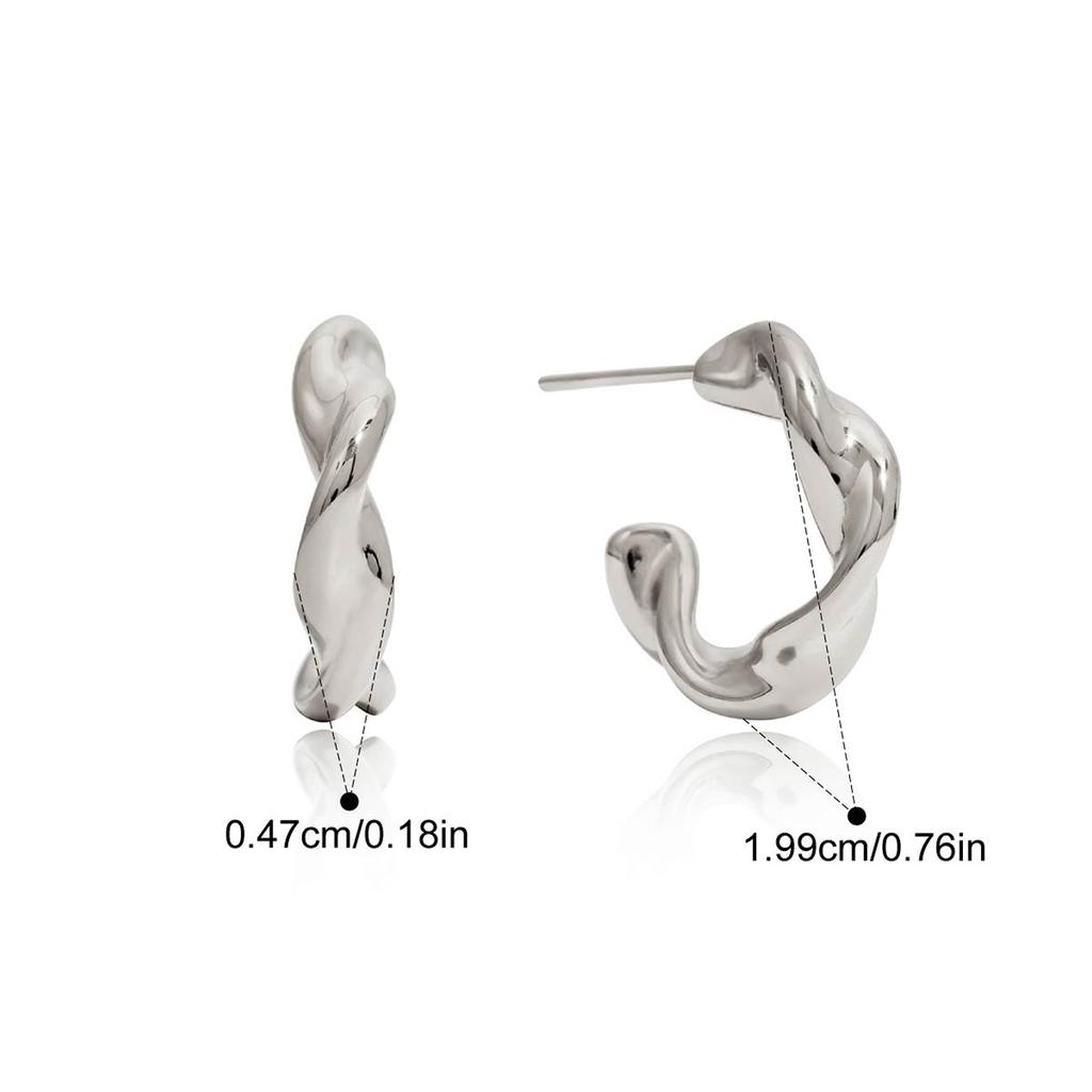 Three Layer Hollow C-shaped Stud Earrings Tarnish Resistant Metal Ladies Daily Wear Fashion Jewelry Wholesale