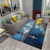 3D Water and Fire Guitar Carpet Music Enthusiast Carpets for Living Room Bedroom Decoration Kitchen Bathroom Non-slip Floor Mats