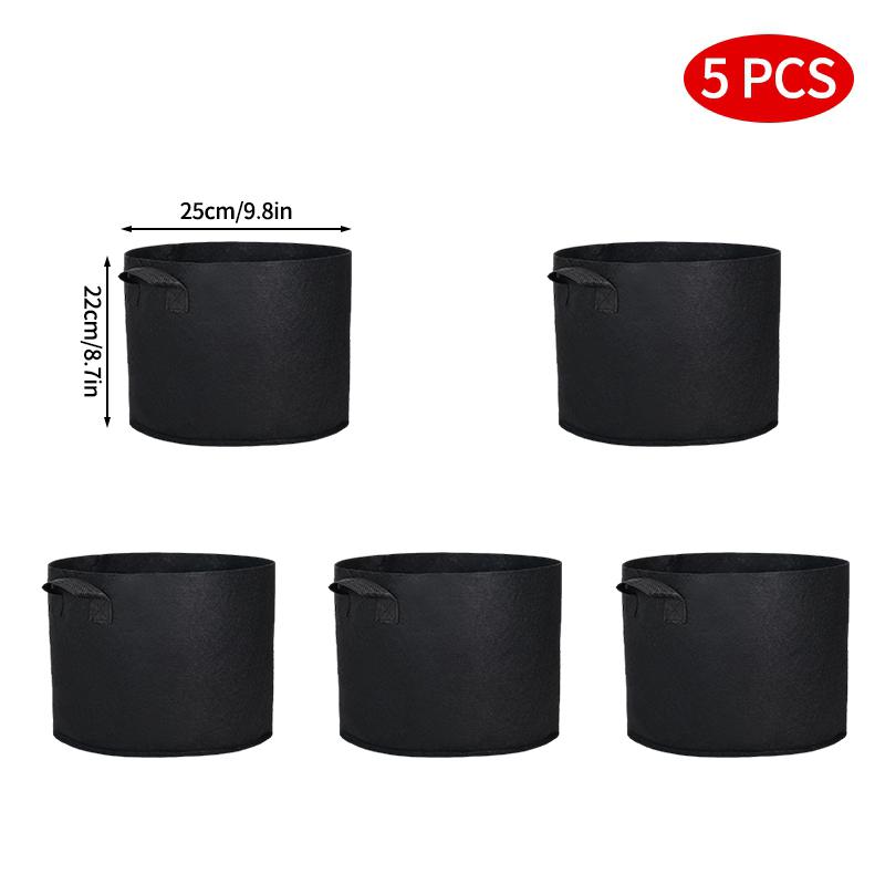5 шт. 3/5/15 галлонов войлочный горшок для посадки, мешок для посадки картофеля, мешок для рассады овощей большого диаметра, нетканый мешок для выращивания